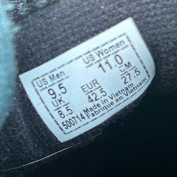 Mens 9.5 Vans High Top Green Suede Black Gum - Picture 8 of 13